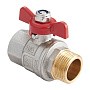Кран латунный шаровой MVI BV.514 DN 20 PN 40 никелированный полнопроходной муфта-штуцер бабочка купить в Волгограде | "Проконсим"