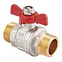 Кран латунный шаровой MVI BV.515 DN 15 PN 40 никелированный полнопроходной штуцер-штуцер бабочка купить в Волгограде | "Проконсим"