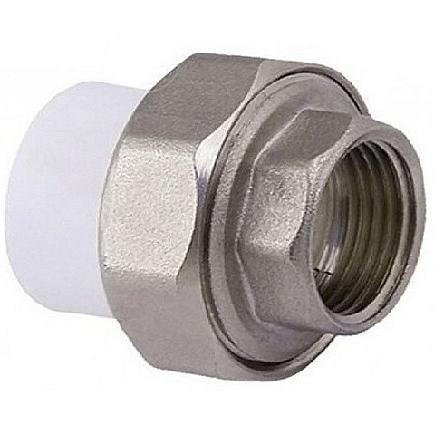 Муфта комбинированная ПП 32-1/2'' PN 25 разъёмная с внутренней резьбой белая PlasticPro купить в Волгограде | "Проконсим"
