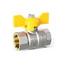 Кран латунный шаровой LD Pride GAS DN25 PN 40 никелированный бабочка муфта-муфта купить в Волгограде | "Проконсим"