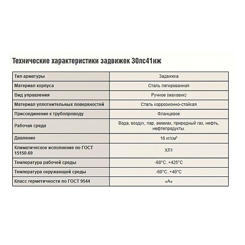 Задвижка стальная 30лс41нж DN 125 PN 16 класс ''А'' исполнение ХЛ1, L=254мм САЗ АВАНГАРД купить в Волгограде | "Проконсим"
