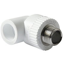 Угольники ПП DN 20-32 PN 25 комбинированные с наружной резьбой белые Pro Aqua купить в Волгограде | "Проконсим"