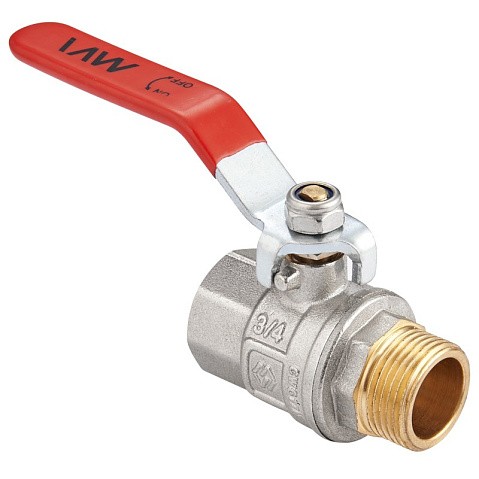 Кран латунный шаровой MVI BV.512 DN 15 PN 40 никелированный полнопроходной муфта-штуцер рычаг купить в Волгограде | "Проконсим"