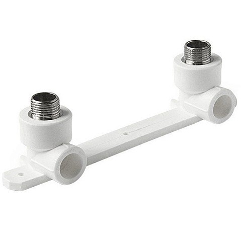 Угольник установочный двойной ПП 20-1/2'' PN 25 с наружной резьбой белый Pro Aqua PA280108P купить в Волгограде | "Проконсим"