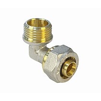 Угольники латунные для PEX труб DN 16-32 PN 10 обжимные никелированные с наружной резьбой Valfex VF.353.N купить в Волгограде | "Проконсим"