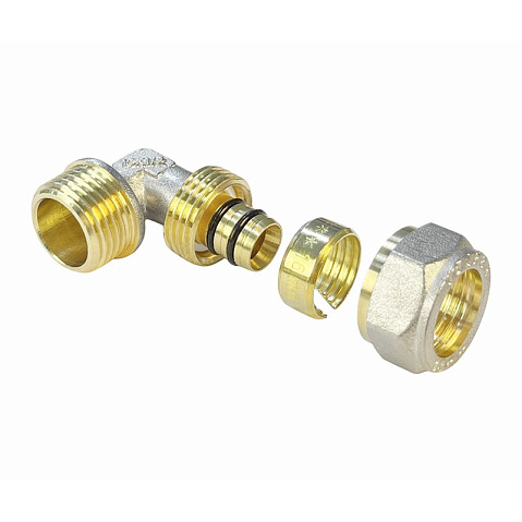 Угольник латунный для PEX труб 16-1/2'' PN 10 обжимной никелированный Valfex VF.352.N  купить в Волгограде | "Проконсим"