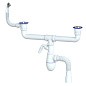 сифон для двойной мойки Unicorn В741V, 40х50 гибкий отвод, 1 1/2'' х40 с отводом для стиральной машины, круглый перелив купить в Волгограде | "Проконсим"