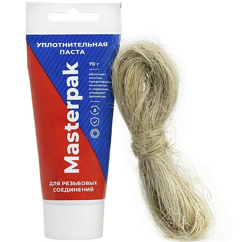Набор уплотнительный паста +лён для воды, пара 70гр+14гр Masterpak купить в Волгограде | "Проконсим"