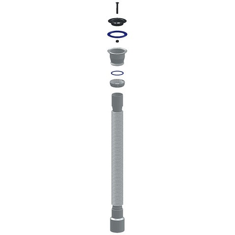 Сифон гофрированный Unicorn D230, 40х50 гибкий отвод, 1 1/2'' х40 чашка из нержавеющей стали, 1200мм купить в Волгограде | "Проконсим"