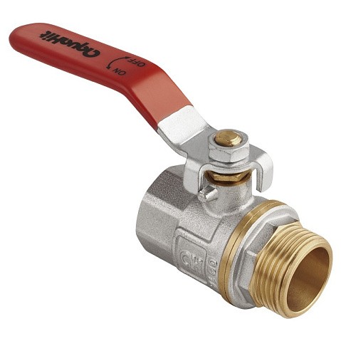 Кран латунный шаровой MVI AquaHit BV.312.04 DN 32 PN 25 рычаг муфта-штуцер полнопроходной никелированный купить в Волгограде | "Проконсим"