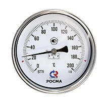  Термометр биметаллический РОСМА БТ-51.211, Ду 100, L 64, М20х1,5 осевой (923203230) со склада Проконсим в Волгограде