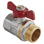 Кран латунный шаровой MVI AquaHit BV.314.05 DN 20 PN 25 бабочка муфта-штуцер полнопроходной никелированный купить в Волгограде | "Проконсим"