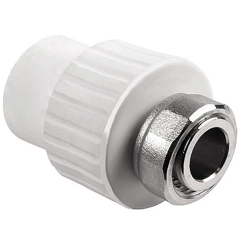 Муфта комбинированная ПП 25-3/4'' PN 25 с накидной гайкой белая РТП 10699 купить в Волгограде | "Проконсим"