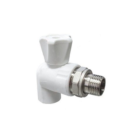 Кран шаровой для радиатора ПП 25-1/2'' PN 25 угловой с американкой белый VALFEX  купить в Волгограде | "Проконсим"