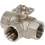 Краны латунные шаровые трехходовые DN 20-25 PN 40 никелированные под привод РИДАН AMZ-113R купить в Волгограде | "Проконсим"