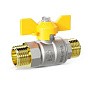 Кран латунный шаровой LD Pride GAS DN15 PN 40 никелированный бабочка штуцер-штуцер купить в Волгограде | "Проконсим"