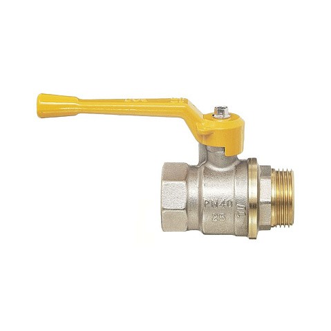 Краны латунные шаровые газовые 11Б27п DN 15-40 PN 40 никелированные рычаг муфта-штуцер БАЗ А11.0.Н купить в Волгограде | "Проконсим"