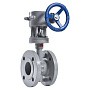 Затвор стальной дисковый DN 250 PN 16 до 425гр. с тройным эксцентриситетом фланцевый с редуктором Арма-Пром ЗПД-САЗ