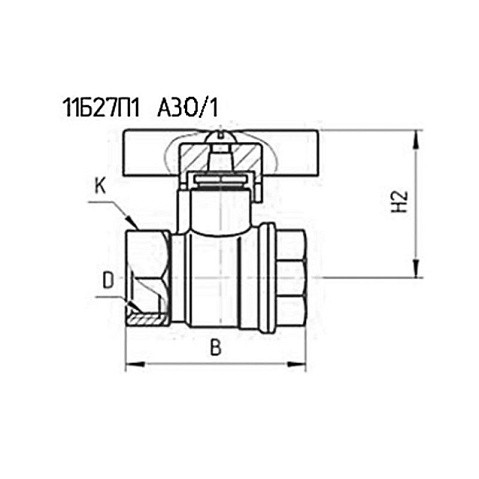 Кран латунный шаровой 11Б27п1 DN25 PN40 бабочка муфта-муфта БАЗ Standart купить в Волгограде | "Проконсим"