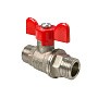 Кран латунный шаровой Valfex.219.NB1 11Б27фт1М DN 20 PN 40 никелированный штуцер-штуцер бабочка купить в Волгограде | "Проконсим"