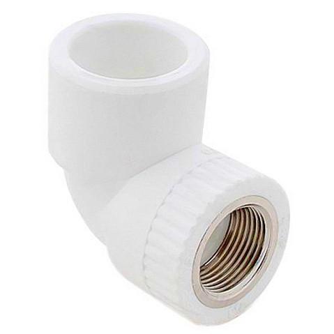 Угольник комбинированный ПП 20-1/2'' PN 25 с внутренней резьбой белый РТП 10790 купить в Волгограде | "Проконсим"