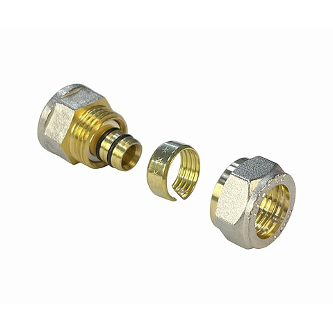 Муфта латунная для PEX труб 32-3/4'' PN 10 обжимная никелированная Valfex VF.302.N  купить в Волгограде | "Проконсим"