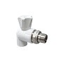 Кран шаровой для радиатора ПП 20-1/2'' PN 25 угловой с американкой белый VALFEX 